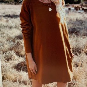 Cotton pocketed sweatshirt dress